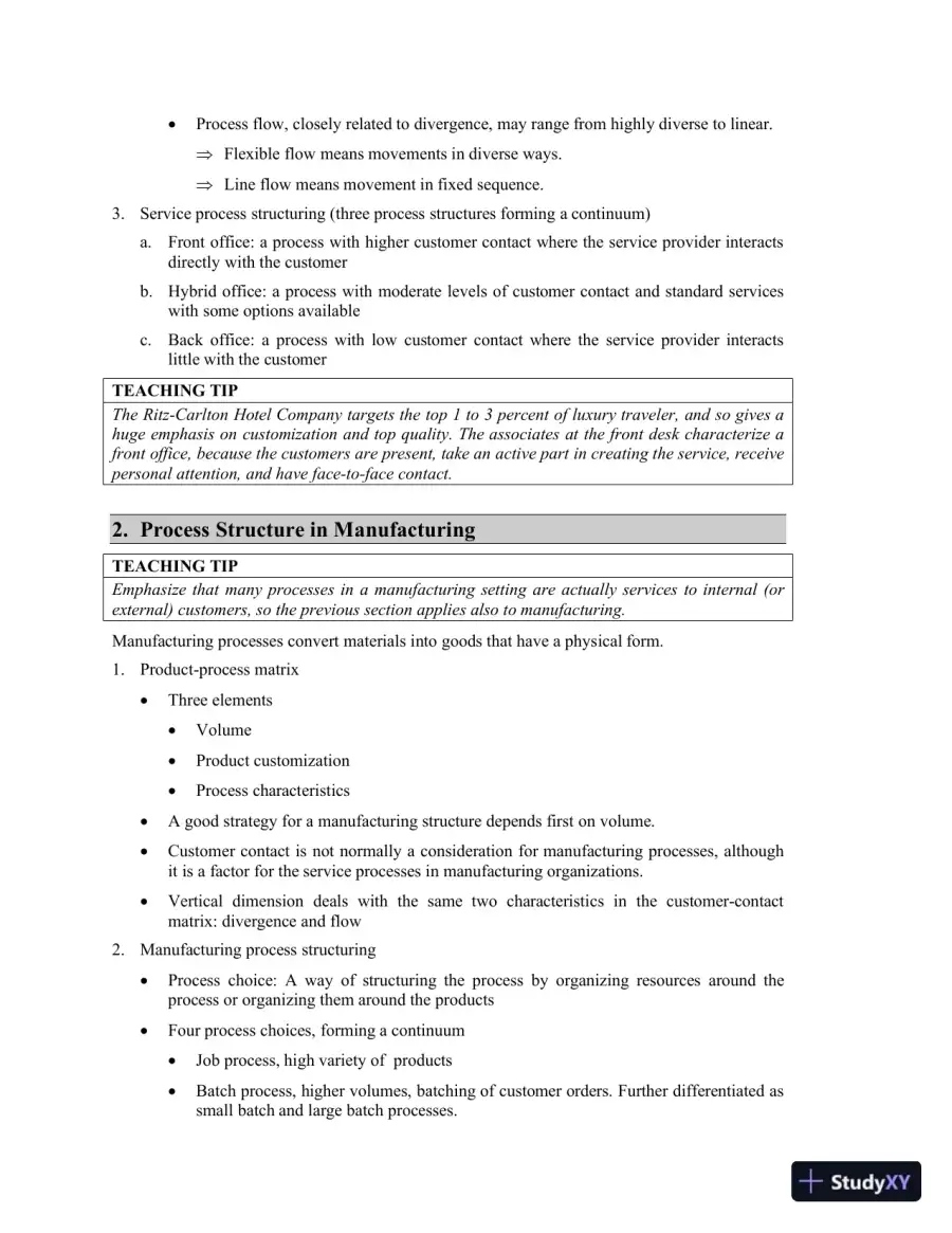 Class Notes For Operations Management: Processes and Supply Chains, 11th Edition, page 14