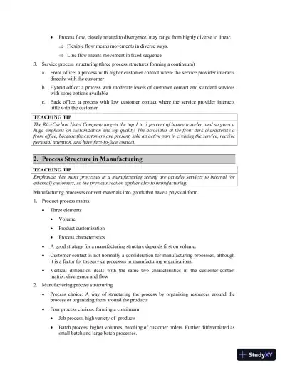 Class Notes For Operations Management: Processes and Supply Chains, 11th Edition - Page 14 preview image