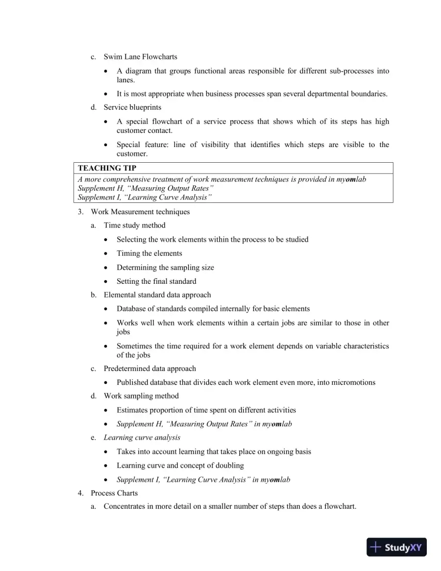 Class Notes For Operations Management: Processes and Supply Chains, 11th Edition, page 21