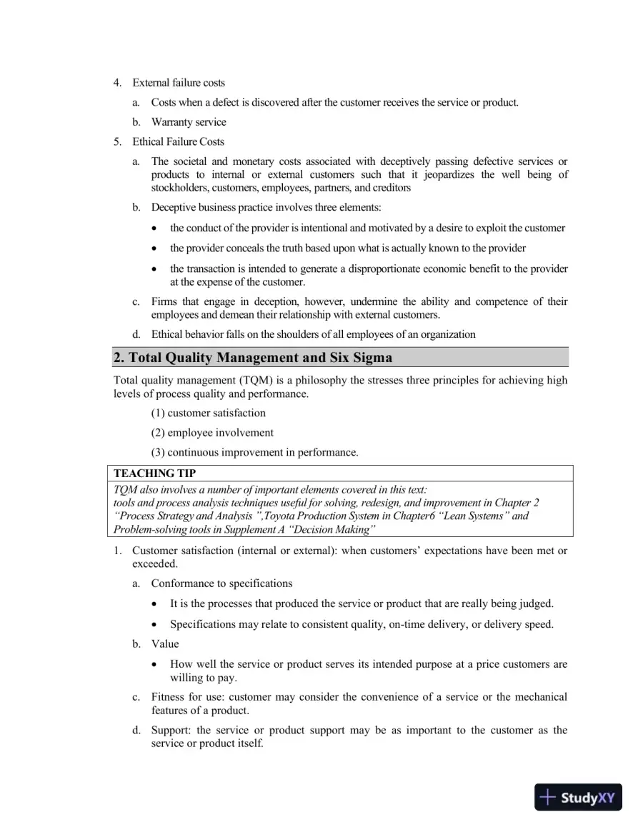 Class Notes For Operations Management: Processes and Supply Chains, 11th Edition, page 26