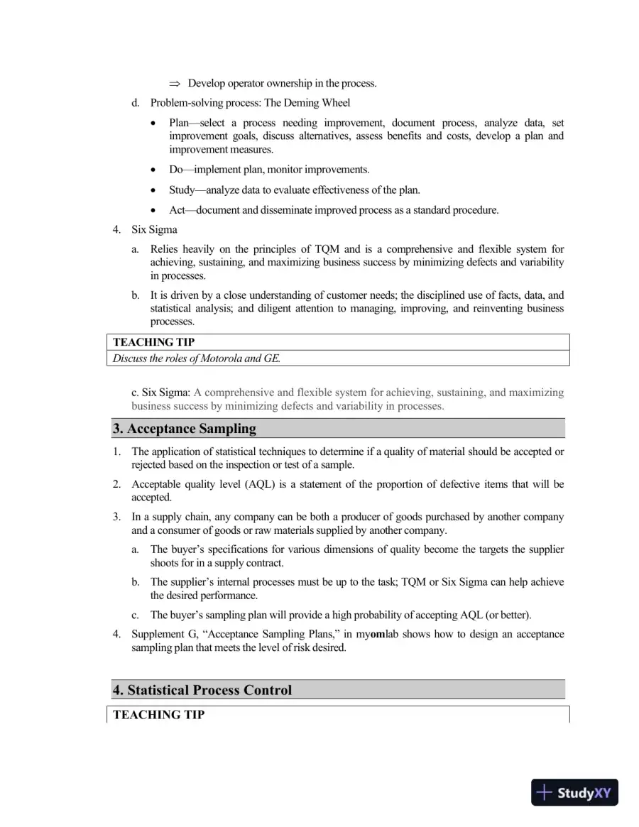 Class Notes For Operations Management: Processes and Supply Chains, 11th Edition, page 28