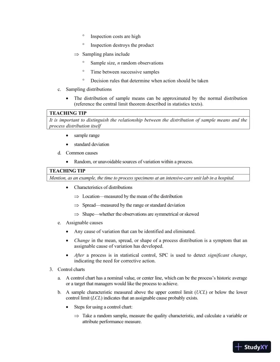 Class Notes For Operations Management: Processes and Supply Chains, 11th Edition, page 30