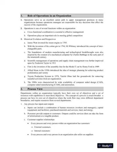 Class Notes For Operations Management: Processes and Supply Chains, 11th Edition - Page 4 preview image