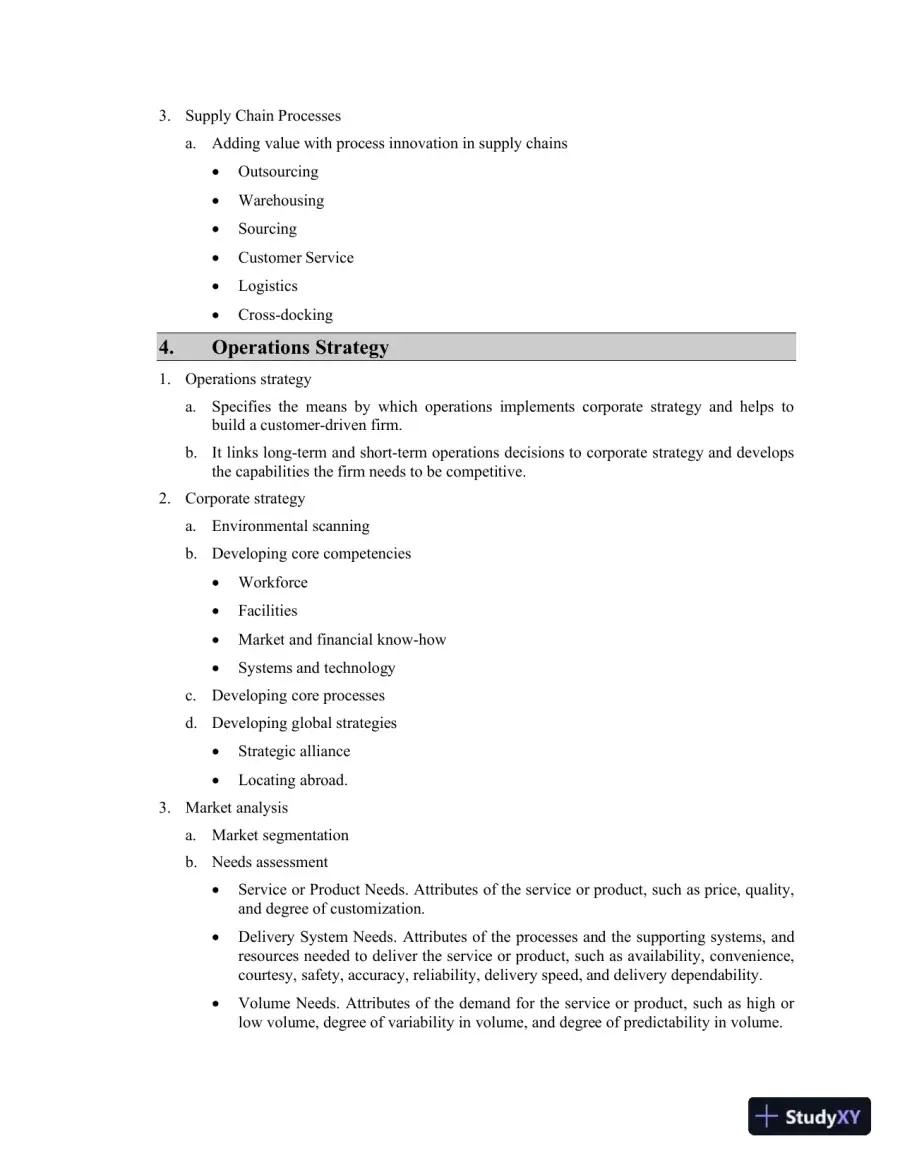 Class Notes For Operations Management: Processes and Supply Chains, 11th Edition, page 6