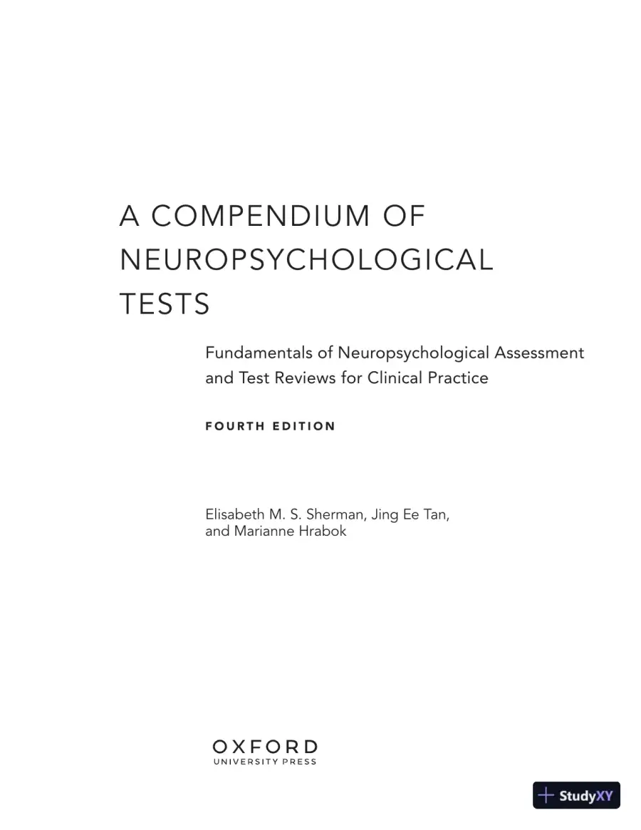 A Compendium of Neuropsychological Tests: Fundamentals of Neuropsychological Assessment and Test Reviews for Clinical Practice (2022), page 5