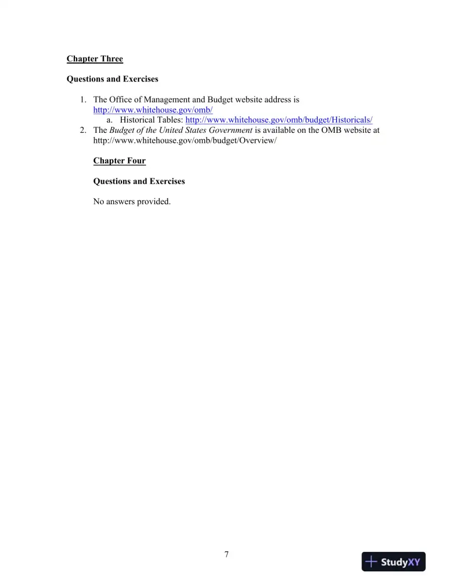 Solution Manual for Fiscal Administration, 9th Edition, page 7