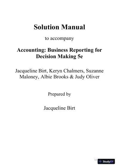 Accounting: Business Reporting For Decision Making, 5th Edition Solution Manual - Page 1 preview image