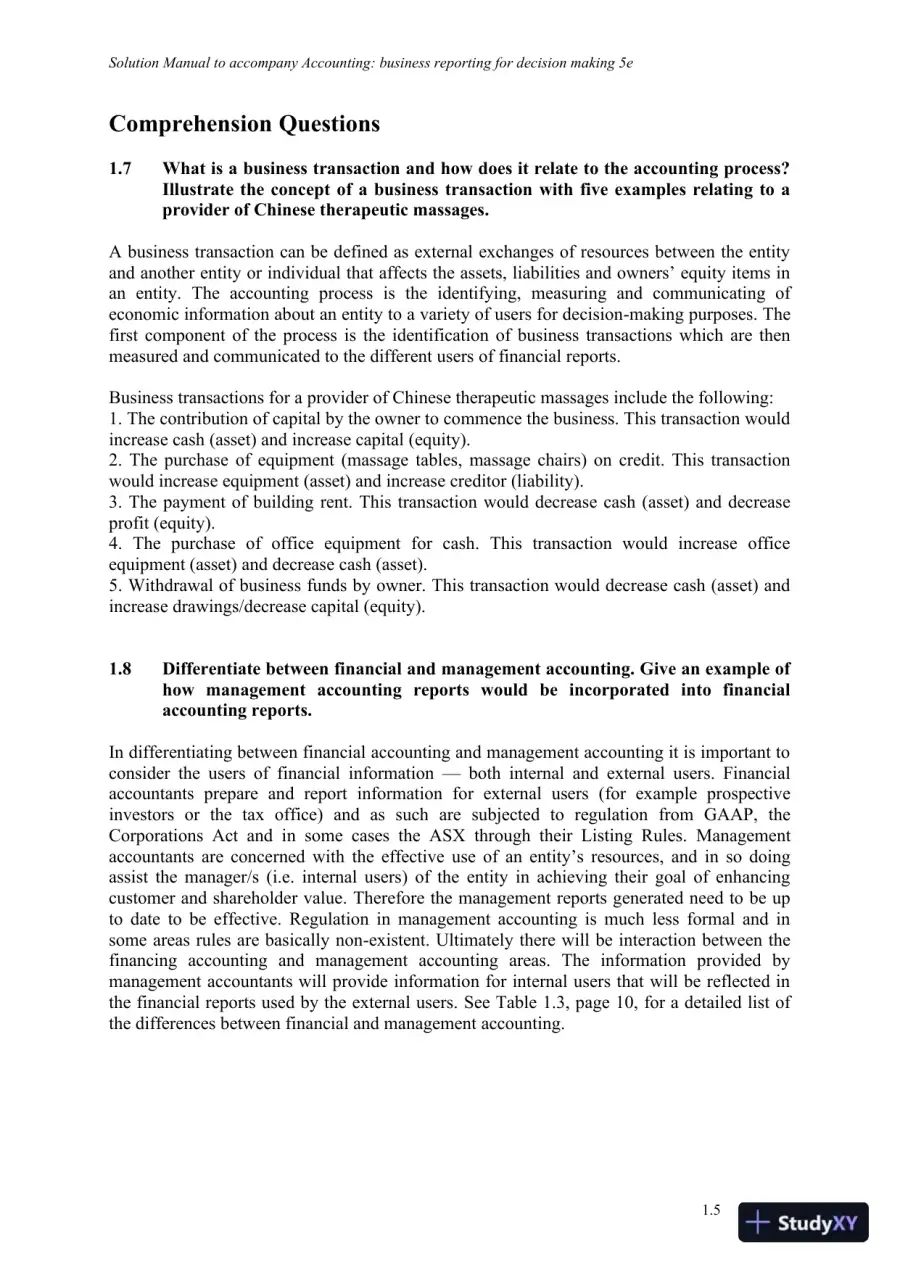 Accounting: Business Reporting For Decision Making, 5th Edition Solution Manual, page 6