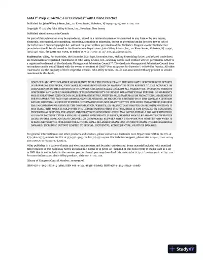 GMAT Prep 2024/2025 For Dummies with Online Practice (2023) - Page 9 preview image