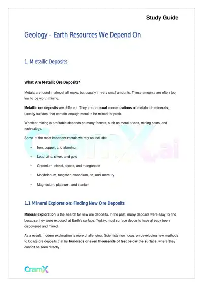 Geology - Earth Resources We Depend On - Page 1 preview image