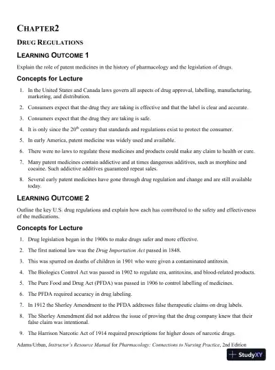 Class Notes for Pharmacology Connections to Nursing Practice, 2nd Edition - Page 11 preview image