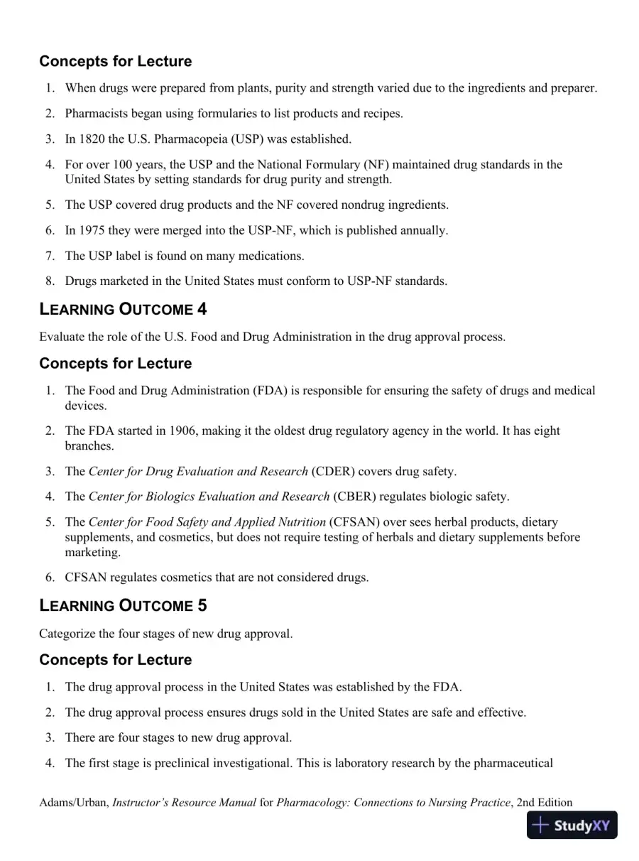 Class Notes for Pharmacology Connections to Nursing Practice, 2nd Edition, page 13