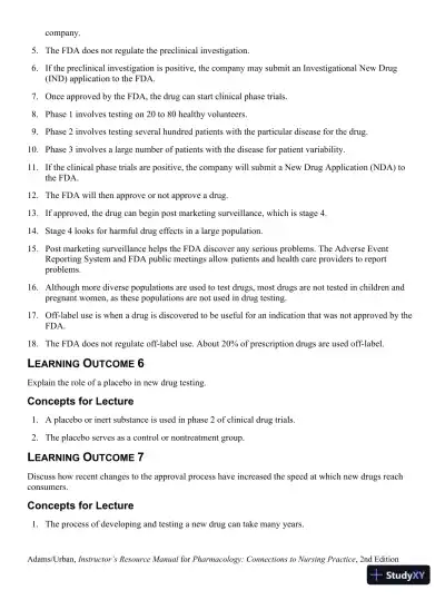 Class Notes for Pharmacology Connections to Nursing Practice, 2nd Edition - Page 14 preview image