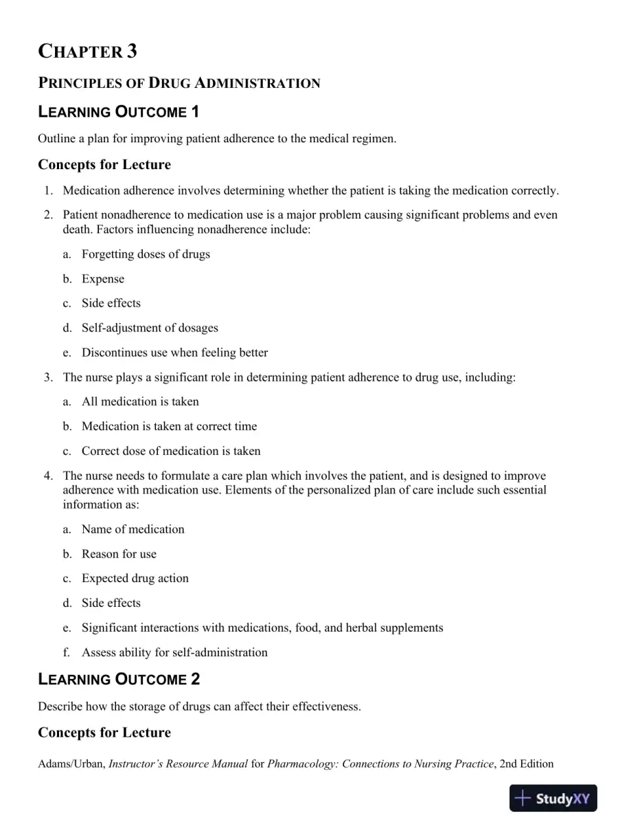 Class Notes for Pharmacology Connections to Nursing Practice, 2nd Edition, page 21