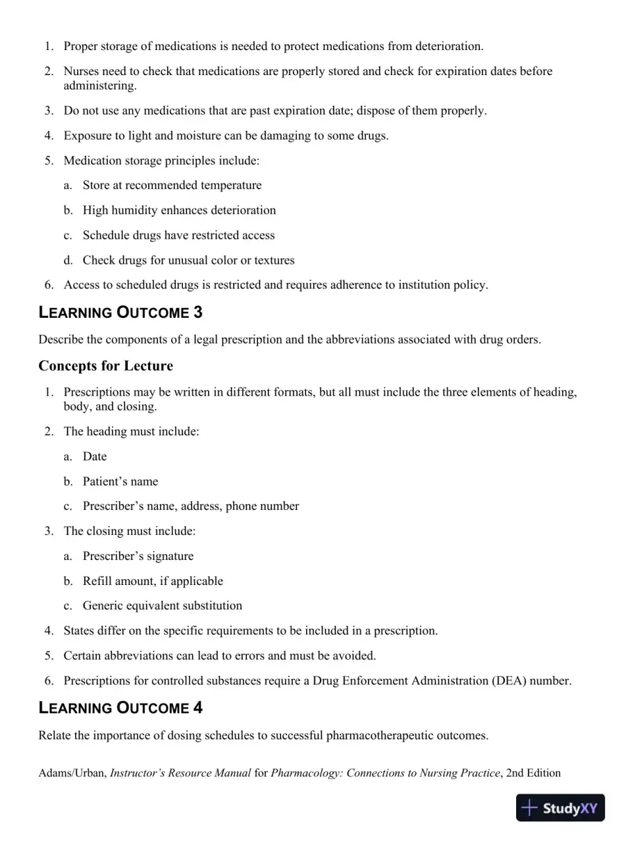 Class Notes for Pharmacology Connections to Nursing Practice, 2nd Edition, page 22