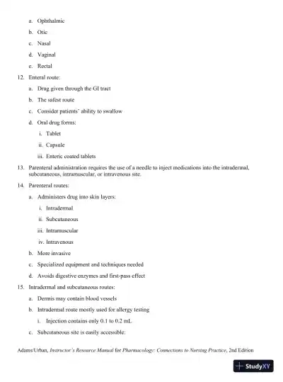 Class Notes for Pharmacology Connections to Nursing Practice, 2nd Edition - Page 26 preview image