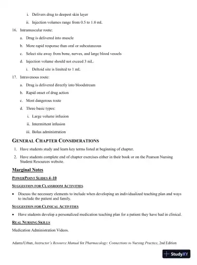 Class Notes for Pharmacology Connections to Nursing Practice, 2nd Edition - Page 27 preview image