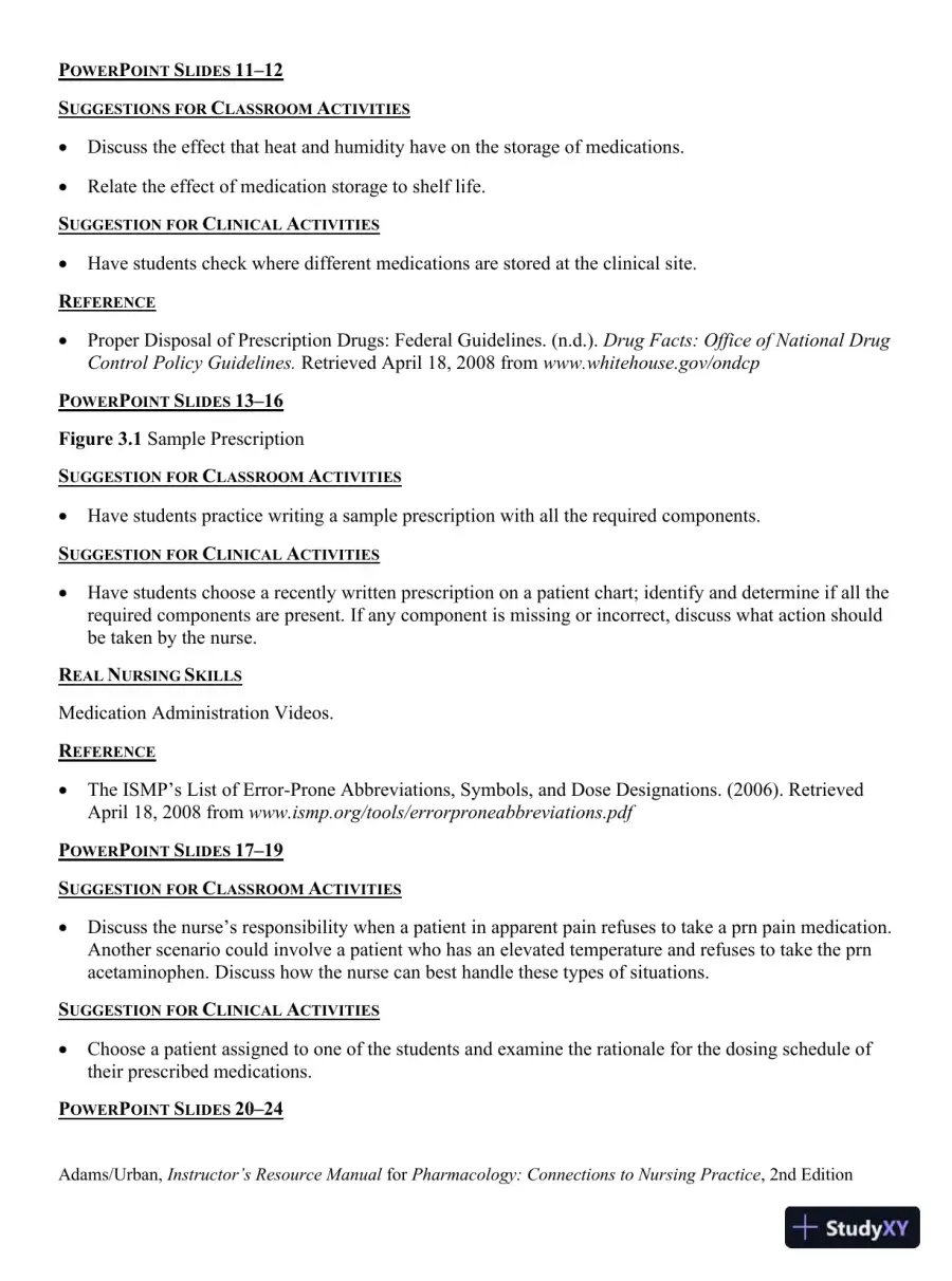 Class Notes for Pharmacology Connections to Nursing Practice, 2nd Edition, page 28