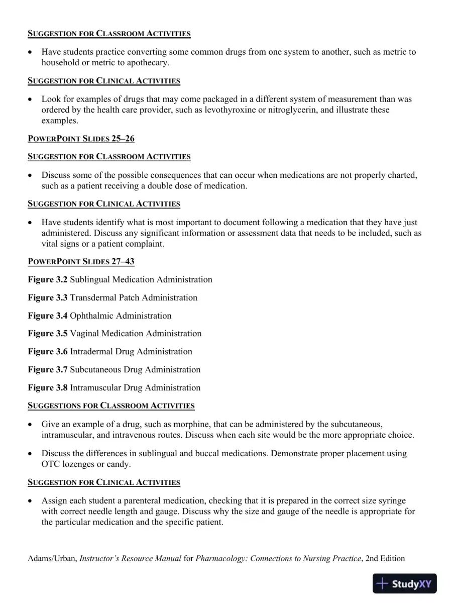 Class Notes for Pharmacology Connections to Nursing Practice, 2nd Edition, page 29