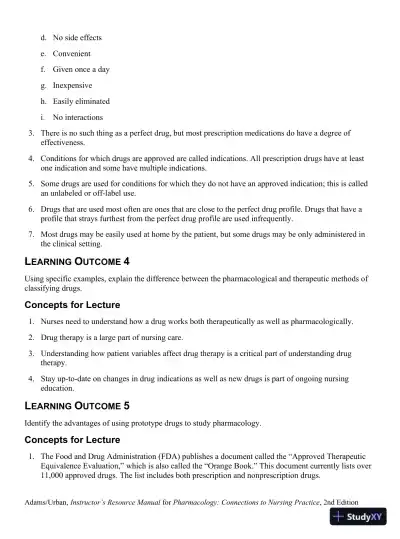 Class Notes for Pharmacology Connections to Nursing Practice, 2nd Edition - Page 4 preview image