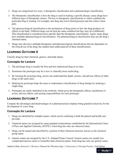 Class Notes for Pharmacology Connections to Nursing Practice, 2nd Edition - Page 5 preview image