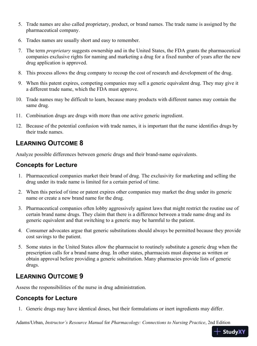 Class Notes for Pharmacology Connections to Nursing Practice, 2nd Edition, page 6