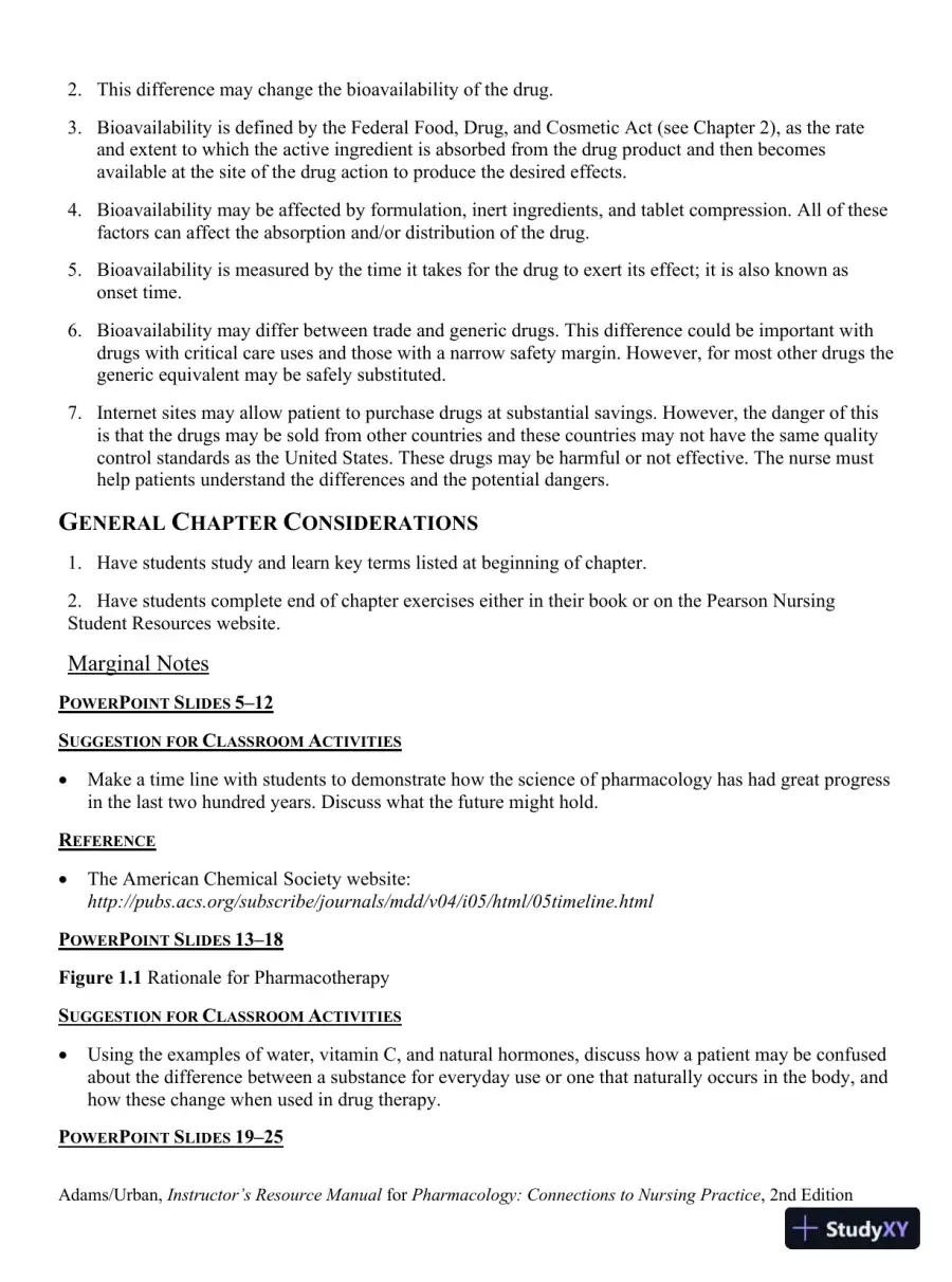 Class Notes for Pharmacology Connections to Nursing Practice, 2nd Edition, page 7
