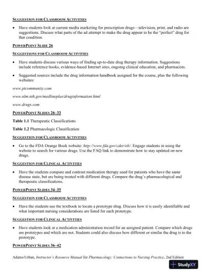 Class Notes for Pharmacology Connections to Nursing Practice, 2nd Edition - Page 8 preview image
