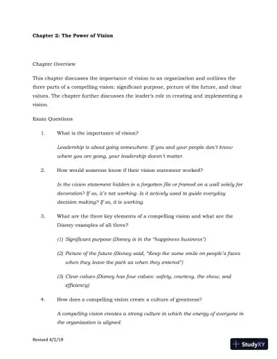 Solution Manual for Leading at a Higher Level: Blanchard on Leadership and Creating High Performing Organizations, 3rd Edition - Page 11 preview image