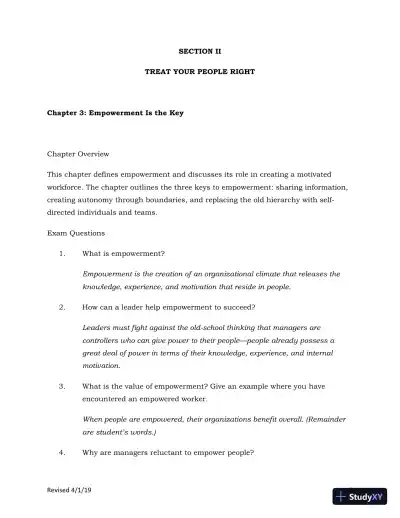Solution Manual for Leading at a Higher Level: Blanchard on Leadership and Creating High Performing Organizations, 3rd Edition - Page 13 preview image