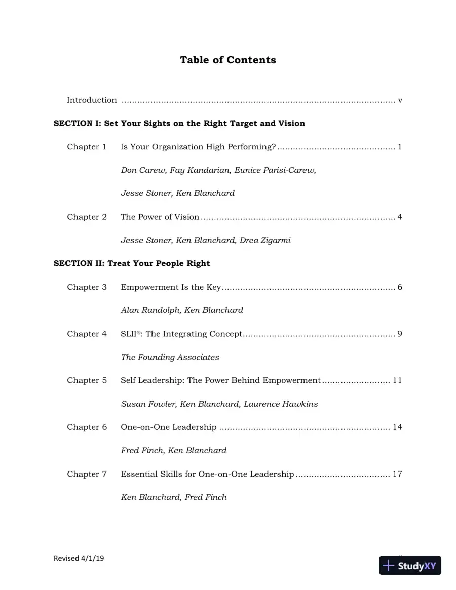 Solution Manual for Leading at a Higher Level: Blanchard on Leadership and Creating High Performing Organizations, 3rd Edition, page 3