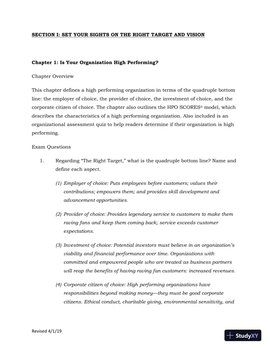 Solution Manual for Leading at a Higher Level: Blanchard on Leadership and Creating High Performing Organizations, 3rd Edition, page 8