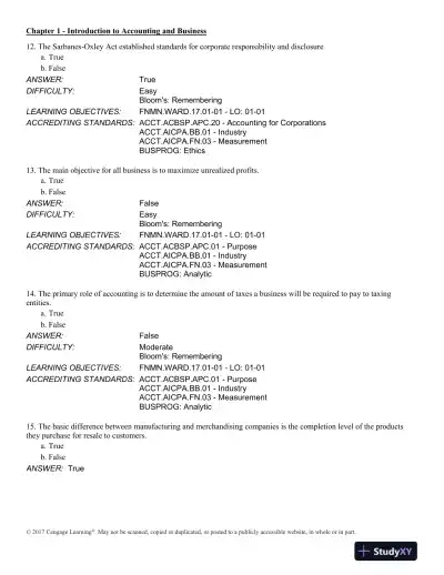 Financial and Managerial Accounting 14th Edition Test Bank - Page 5 preview image