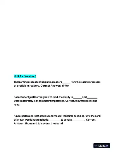2023 NR601 LETRS Unit 1 Session 5 With Answers (58 Solved Questions) - Page 1 preview image