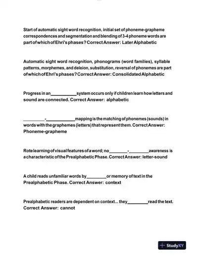 2023 NR601 LETRS Unit 1 Session 5 With Answers (58 Solved Questions) - Page 4 preview image