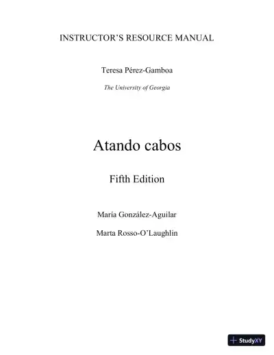 Solution Manual for Atando cabos: Curso intermedio de español, 5th Edition - Page 1 preview image