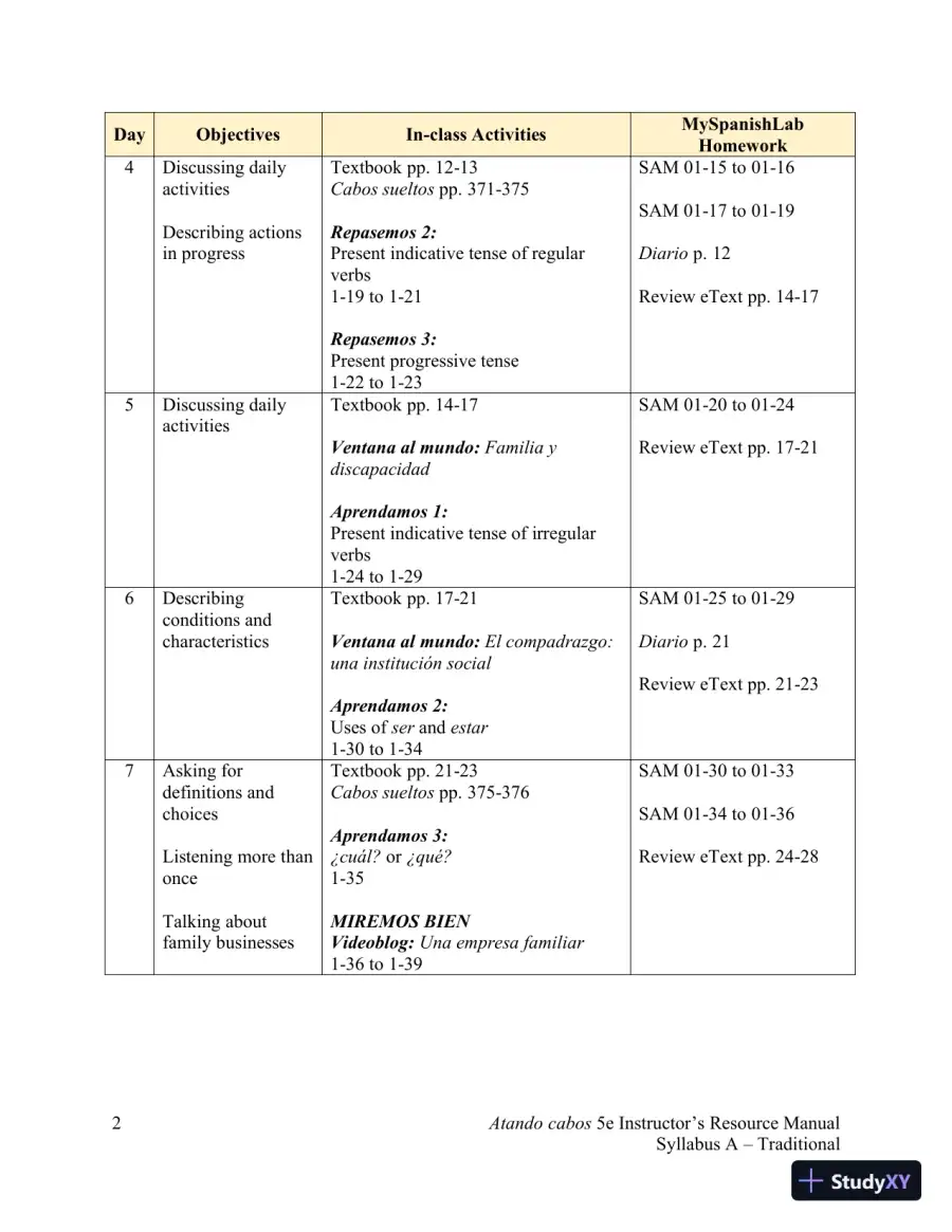 Solution Manual for Atando cabos: Curso intermedio de español, 5th Edition, page 10