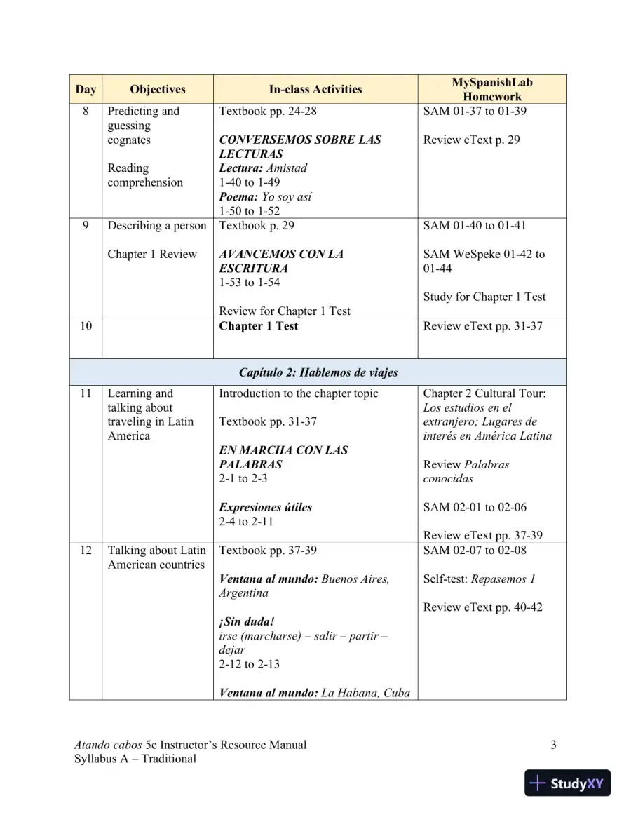 Solution Manual for Atando cabos: Curso intermedio de español, 5th Edition, page 11