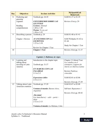 Solution Manual for Atando cabos: Curso intermedio de español, 5th Edition - Page 11 preview image
