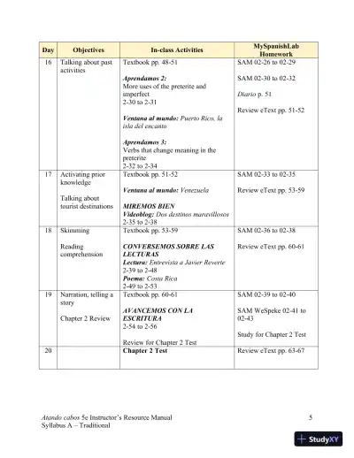 Solution Manual for Atando cabos: Curso intermedio de español, 5th Edition - Page 13 preview image
