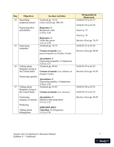 Solution Manual for Atando cabos: Curso intermedio de español, 5th Edition - Page 15 preview image