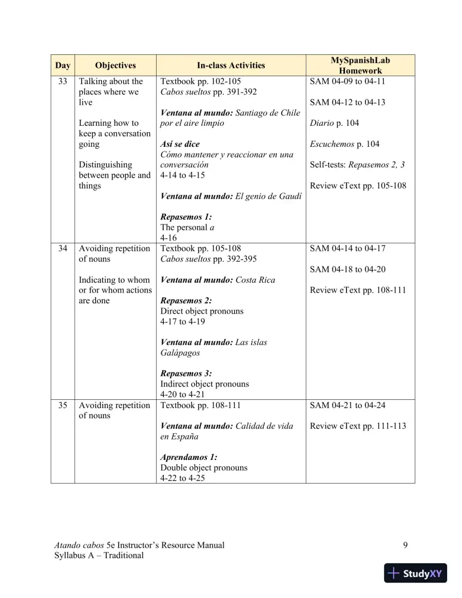 Solution Manual for Atando cabos: Curso intermedio de español, 5th Edition, page 17