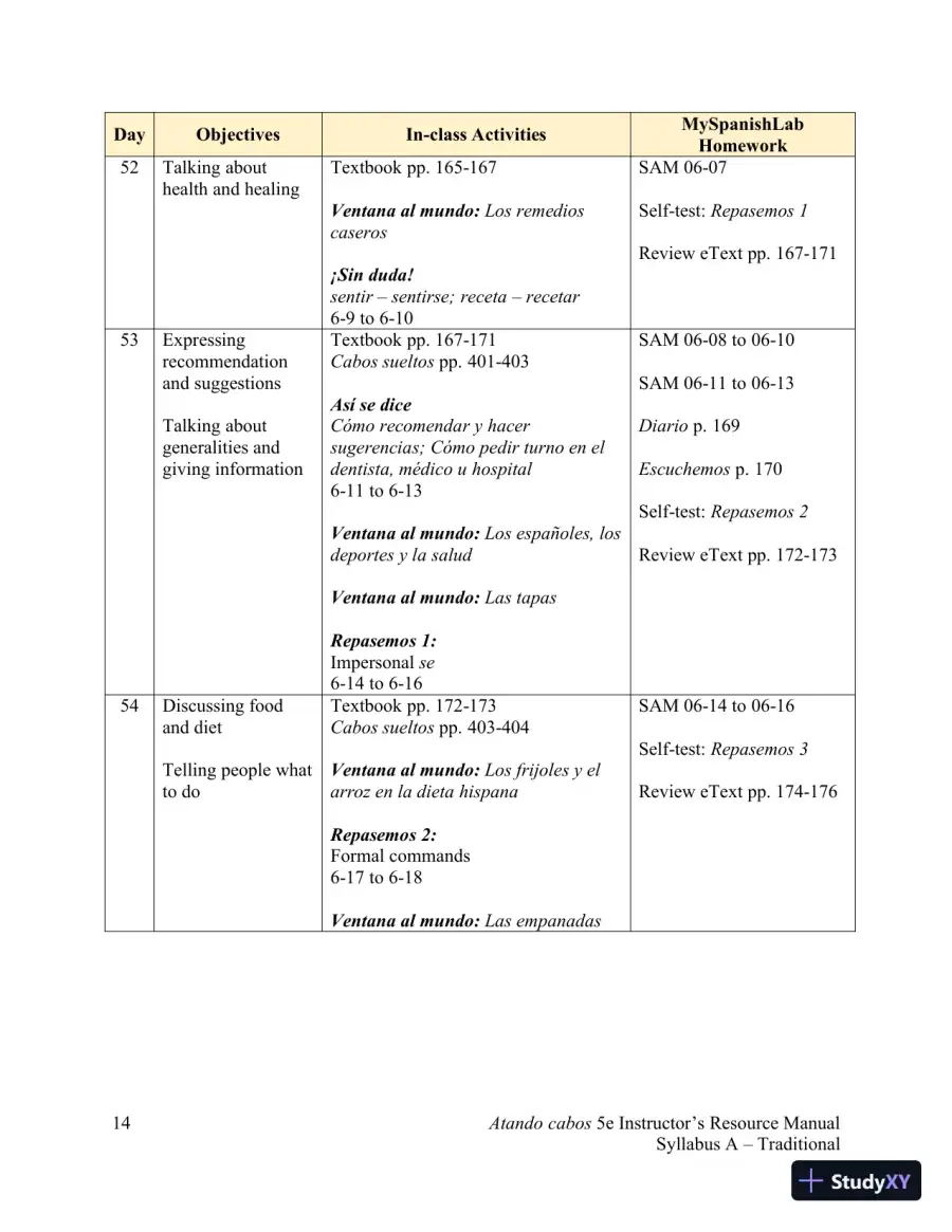 Solution Manual for Atando cabos: Curso intermedio de español, 5th Edition, page 22