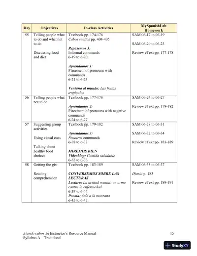 Solution Manual for Atando cabos: Curso intermedio de español, 5th Edition - Page 23 preview image