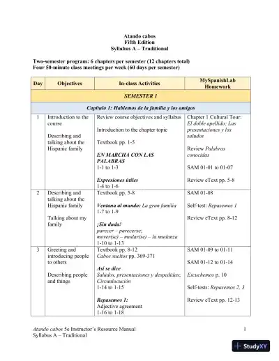 Solution Manual for Atando cabos: Curso intermedio de español, 5th Edition - Page 9 preview image