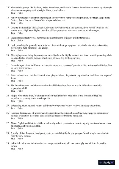 The Process of Parenting 9th Edition Test Bank - Page 17 preview image