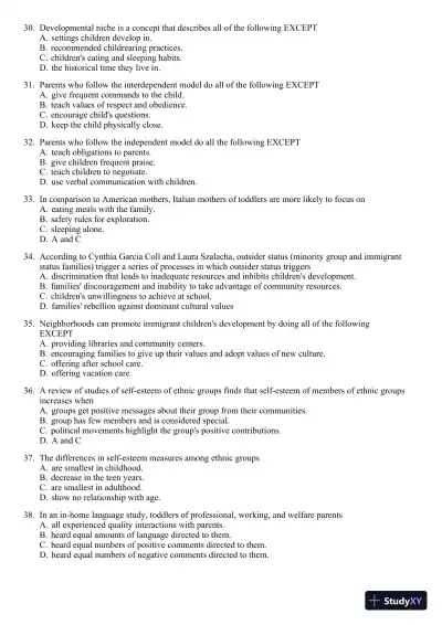 The Process of Parenting 9th Edition Test Bank - Page 18 preview image