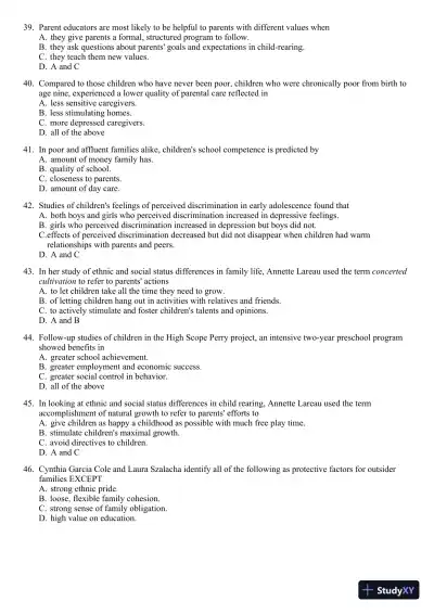 The Process of Parenting 9th Edition Test Bank - Page 19 preview image