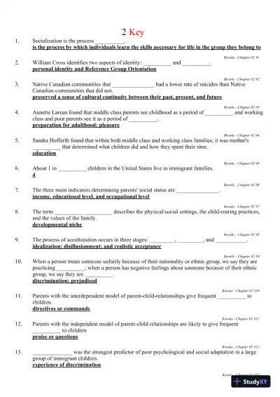 The Process of Parenting 9th Edition Test Bank - Page 22 preview image