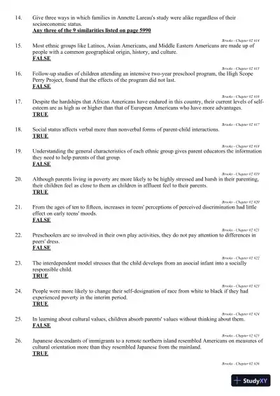 The Process of Parenting 9th Edition Test Bank - Page 23 preview image